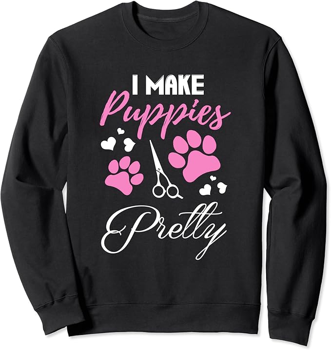 Cute Dog Groomer Sweatshirt Women Dog Grooming Clothing